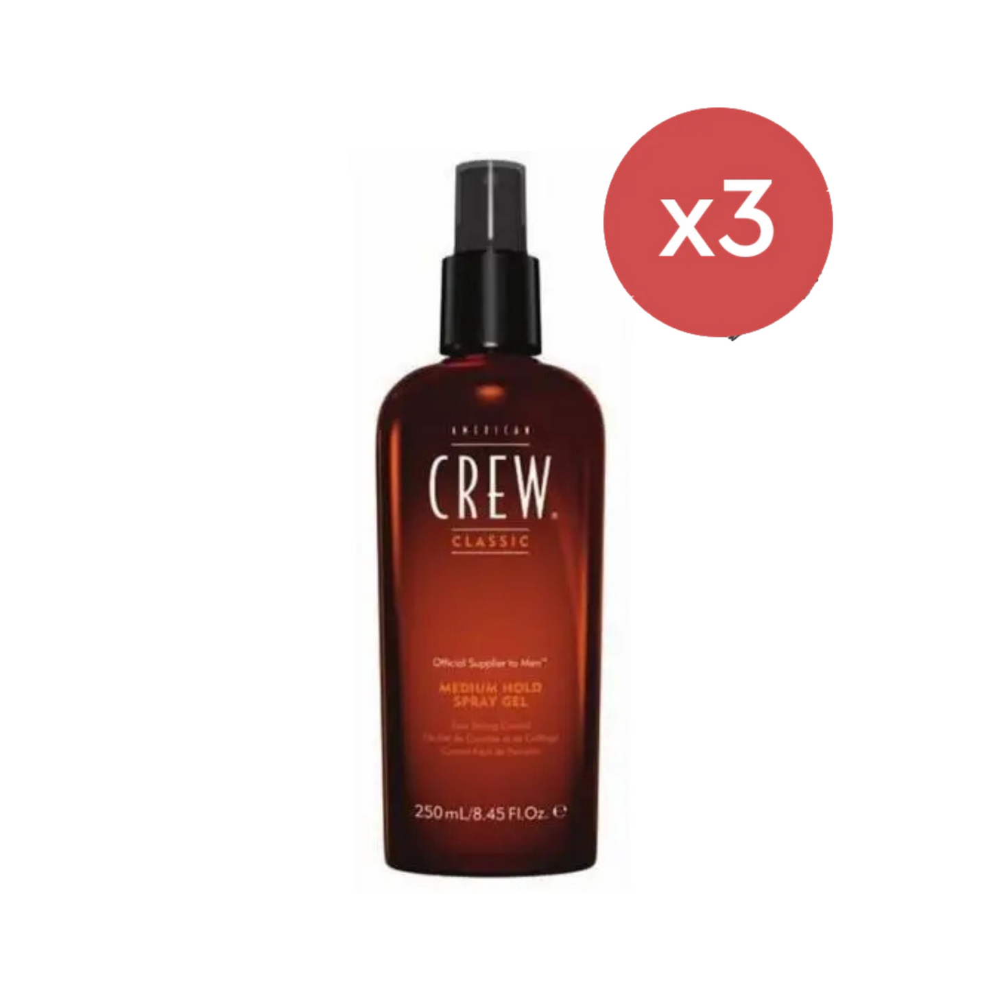 American Crew Medium Hold Gel Spray 250ml Trio