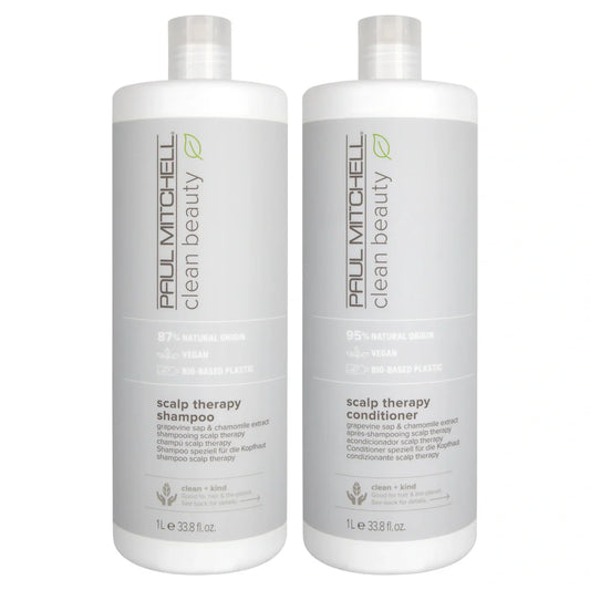 Clean Beauty By Paul Mitchell Scalp Therapy Shampoo & Conditioner 1000ml Duo