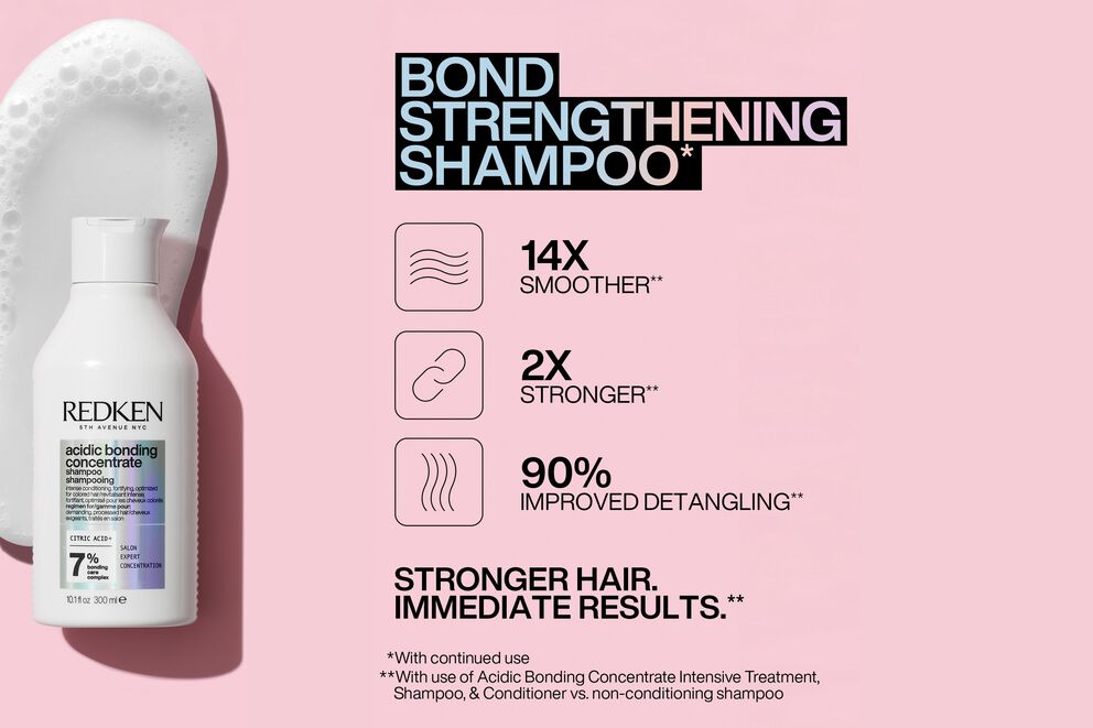 Redken Acidic Bonding Concentrate Shampoo 300ml, Conditioner 300ml & 24/7 Night and Day Serum 100ml Trio