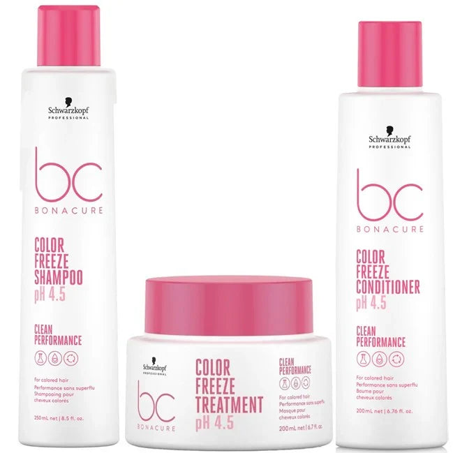 Schwarzkopf Professional BC Bonacure Color Freeze Ph 4.5 Shampoo 250ml and Conditioner 200ml + Treatment 200ml Trio