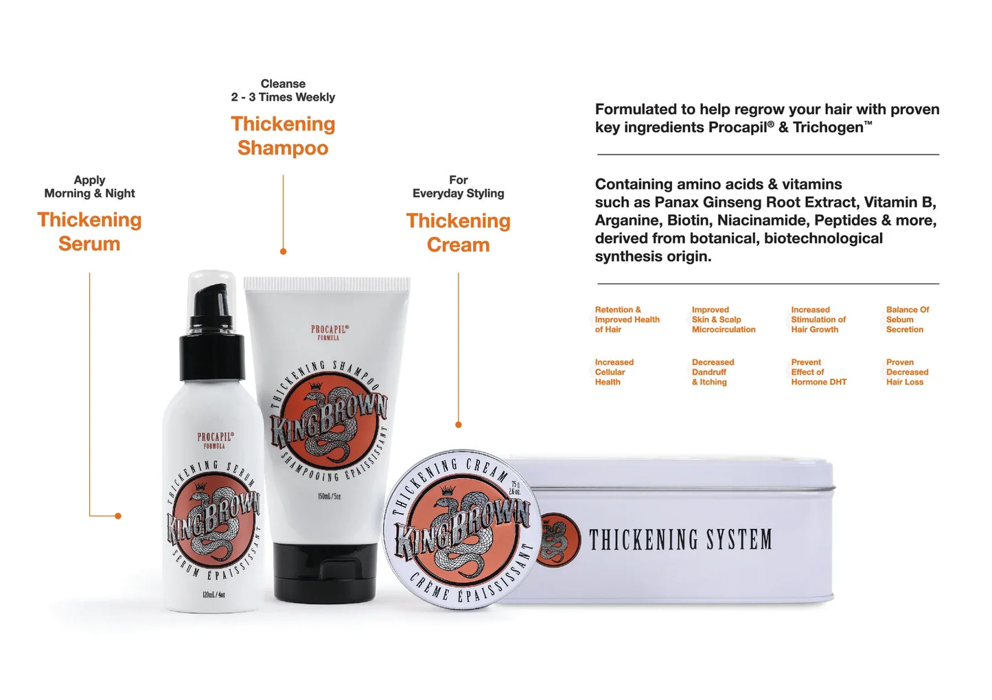 KING BROWN Thickening Serum 120ml Trio