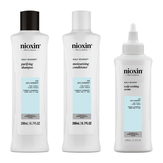 Nioxin PRO CLINICAL Scalp Recovery Shampoo, Conditioner 200ml & Serum 100ml System Kit