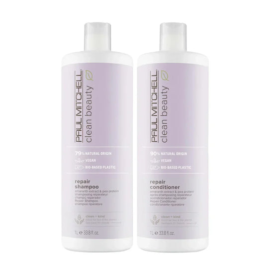 Clean Beauty By Paul Mitchell Repair Shampoo & Conditioner 1000ml Duo