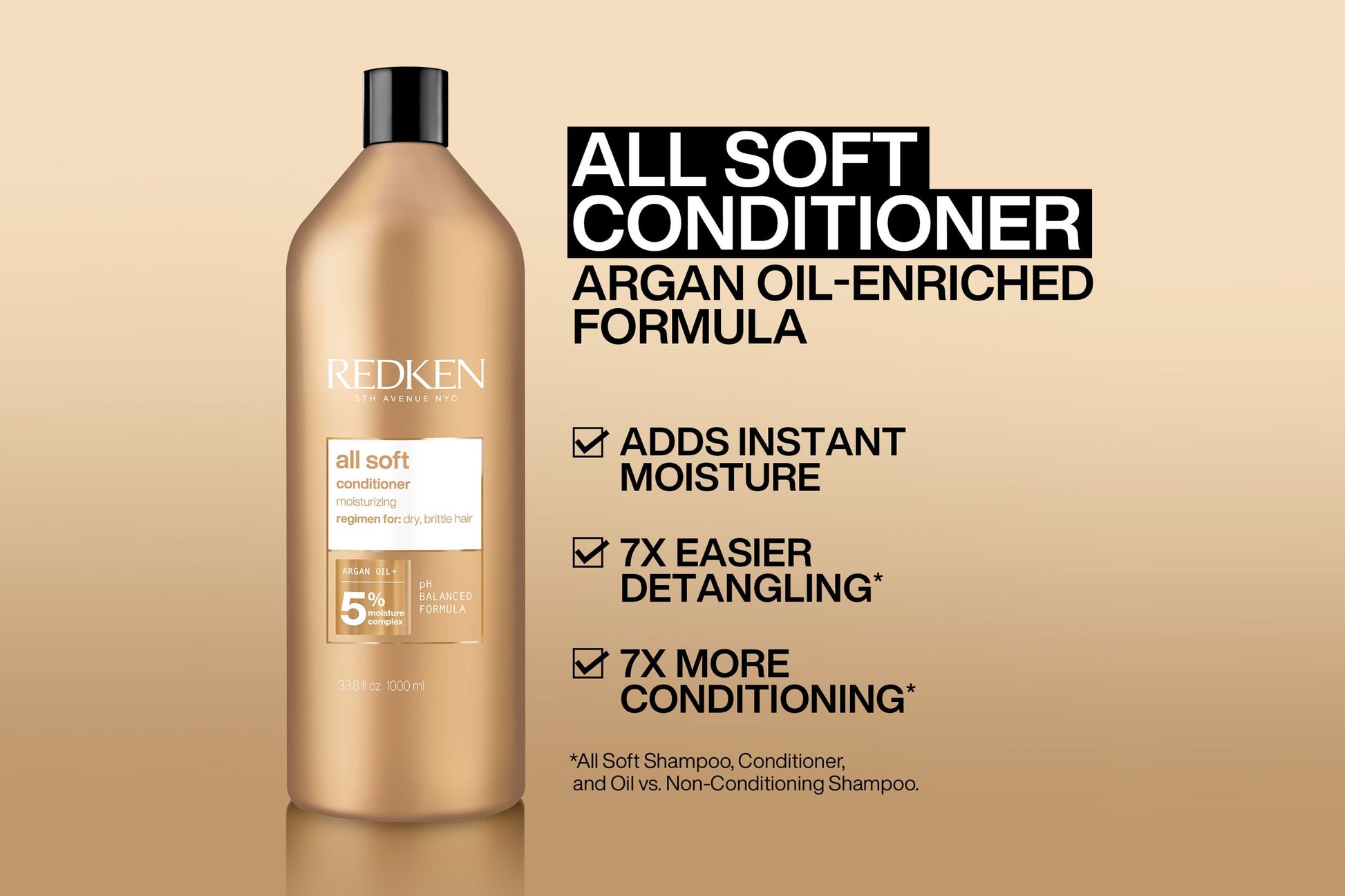 Redken All Soft Conditioner with Argan Oil 1000ml