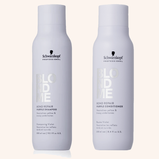 Schwarzkopf Professional BlondMe Bond Repair Purple Shampoo & Conditioner 300ml Duo