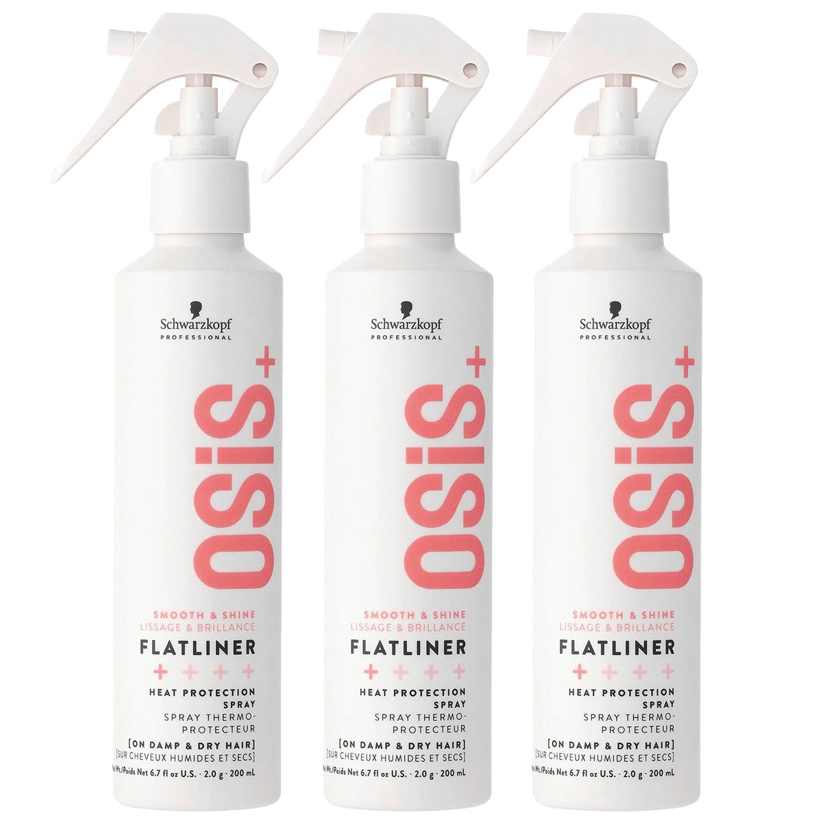 Schwarzkopf Professional Osis+ Flatliner Heat Protection Spray 200ml Trio