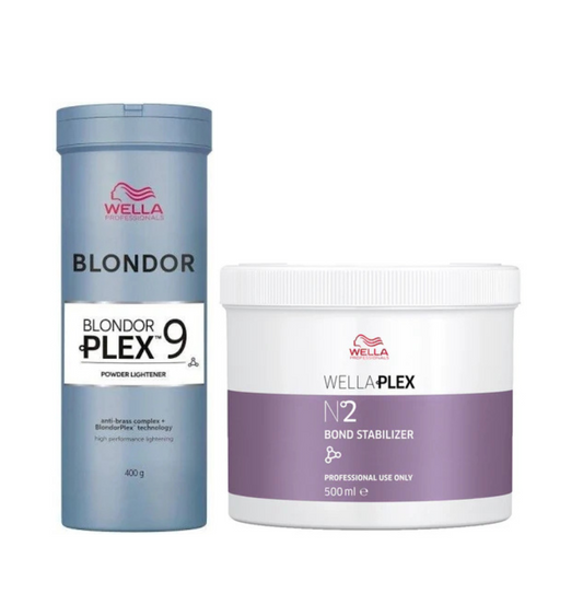 Wella BlondorPlex 9+ 400g & WellaPlex No.2 Bond Stabiliser 500ml Duo
