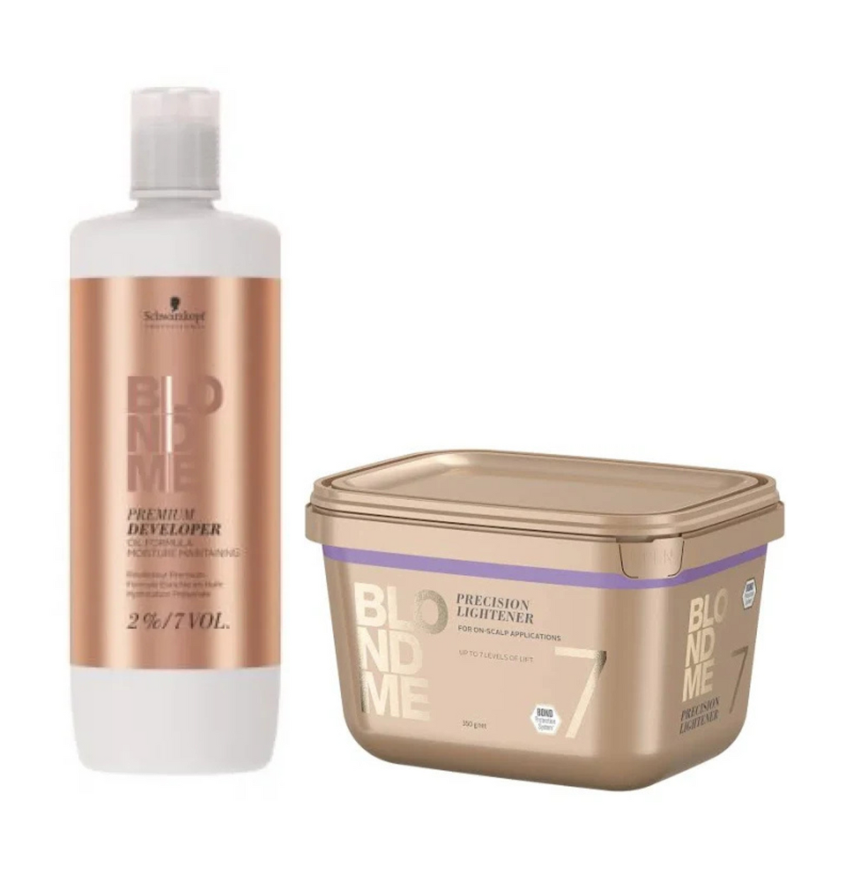 Schwarzkopf Professional BlondMe Precision lightener 350g & Schwarzkopf BlondMe Premium Oil Developer 2% - 20vol 900ml Duo