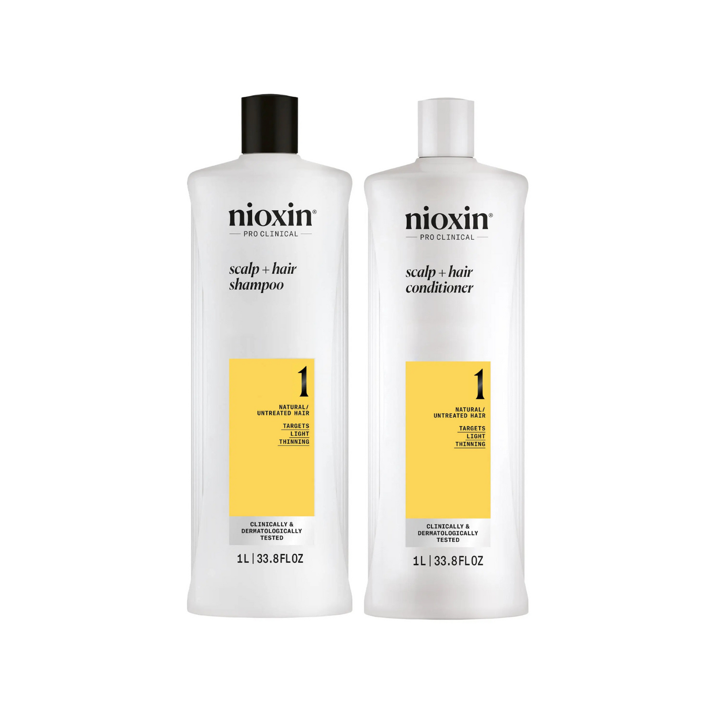 Nioxin PRO CLINICAL Scalp + Hair Thickening System 1 Shampoo & Conditioner 1000ml Duo