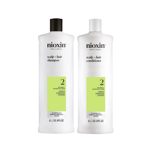 Nioxin PRO CLINCAL Scalp + Hair Thickening System 2 Shampoo & Conditioner 1000ml Duo