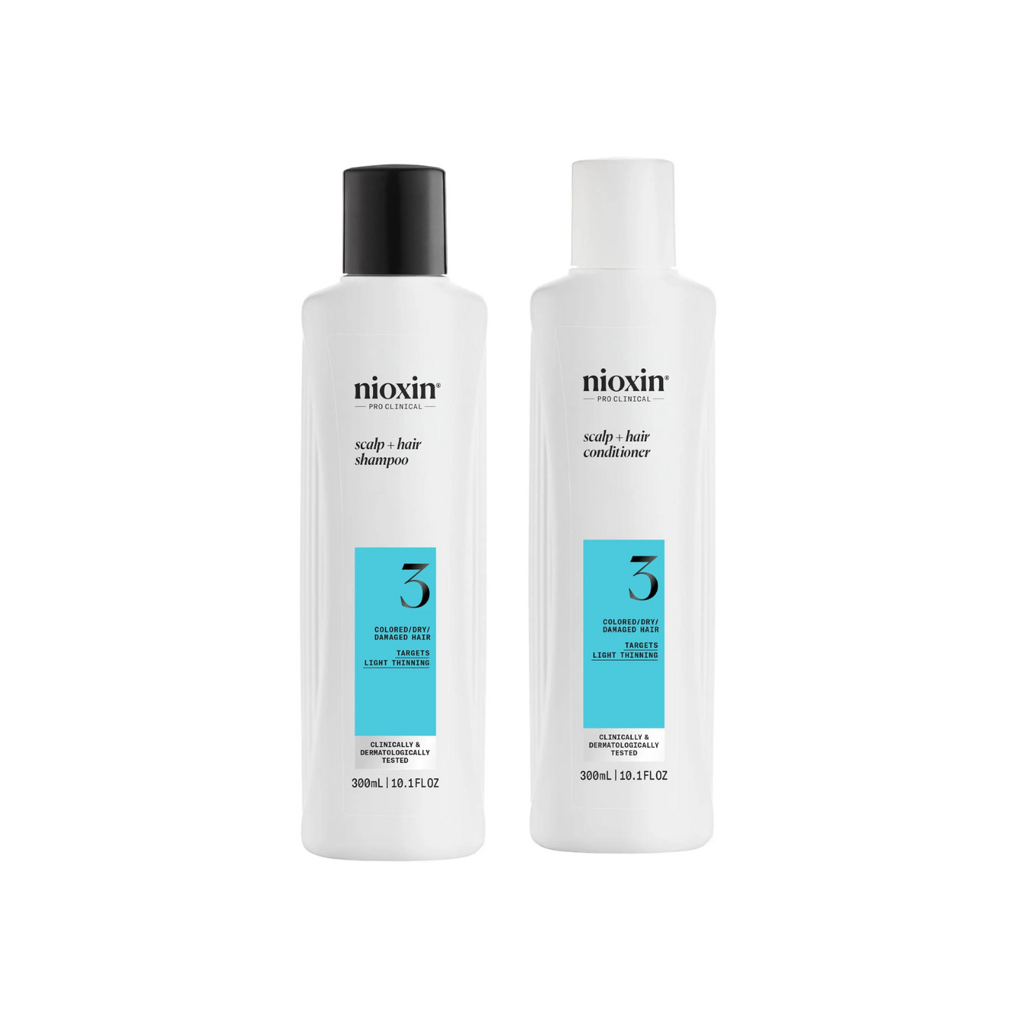 Nioxin PRO CLINICAL Scalp + Hair Thickening System 3 Shampoo & Conditioner 300ml Duo