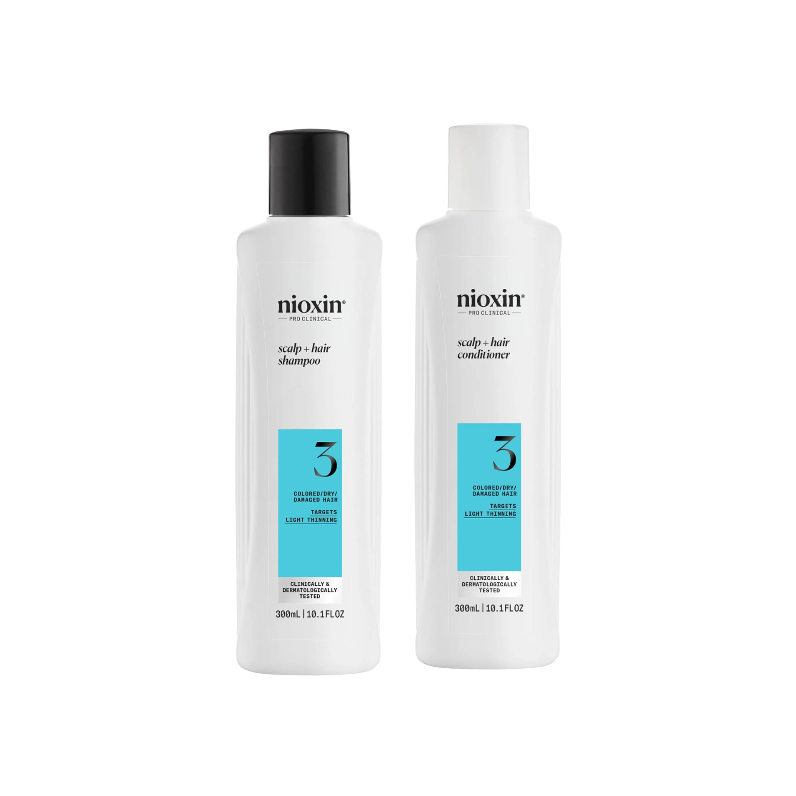 Nioxin PRO CLINICAL Scalp + Hair Thickening System 3 Shampoo & Conditioner 300ml Duo