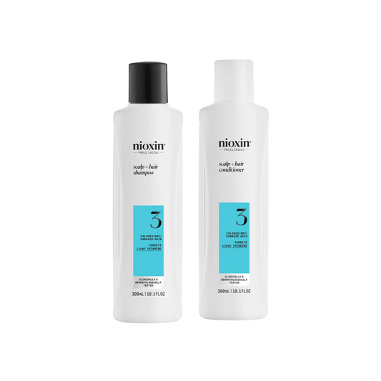 Nioxin PRO CLINICAL Scalp + Hair Thickening System 3 Shampoo & Conditioner 300ml Duo