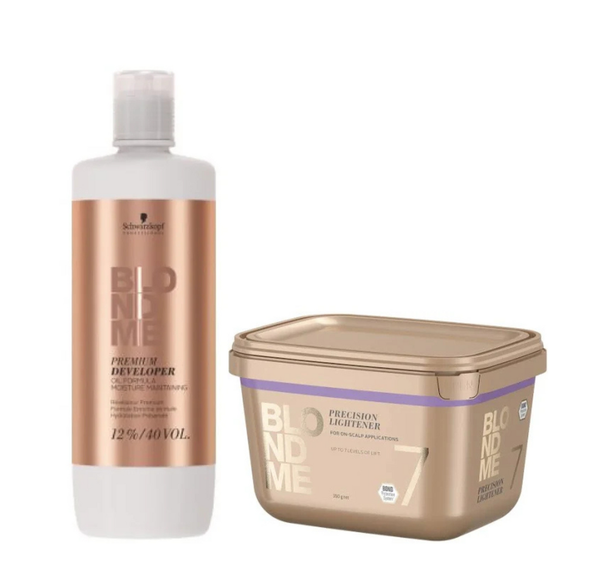 Schwarzkopf Professional BlondMe Precision lightener 350g & Schwarzkopf BlondMe Premium Oil Developer 12% - 20vol 900ml Duo