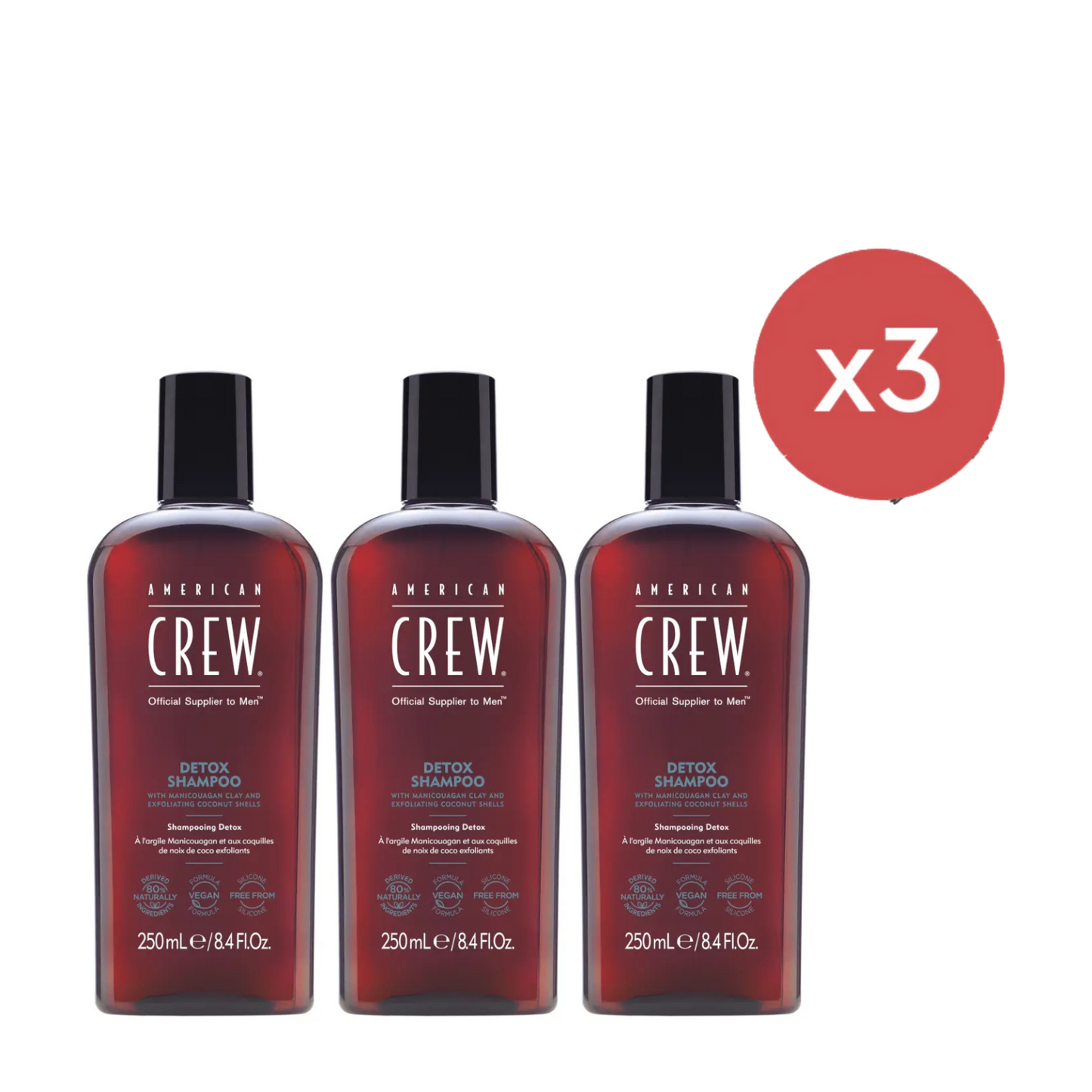 American Crew Detox Shampoo 250ml Trio
