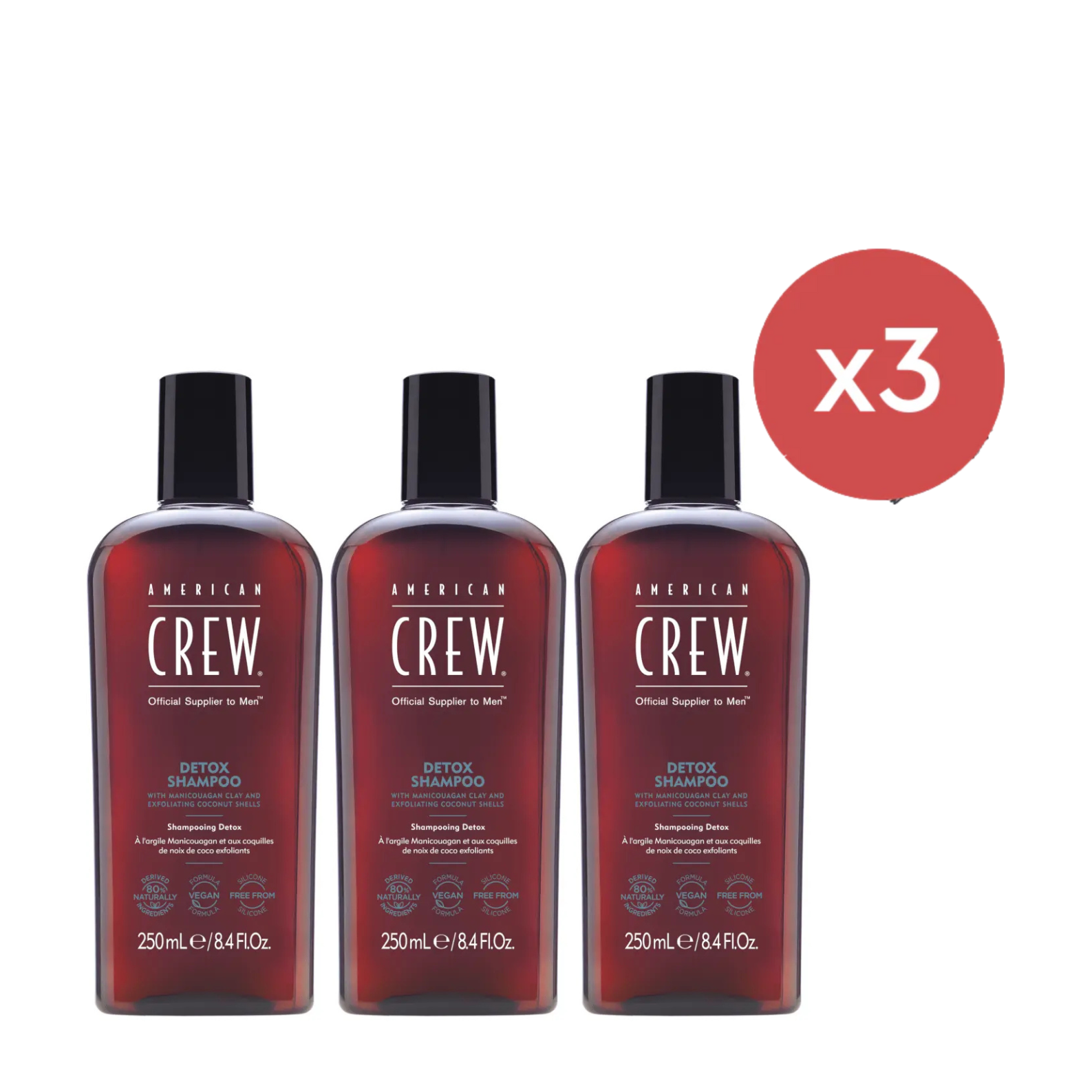 American Crew Detox Shampoo 250ml Trio