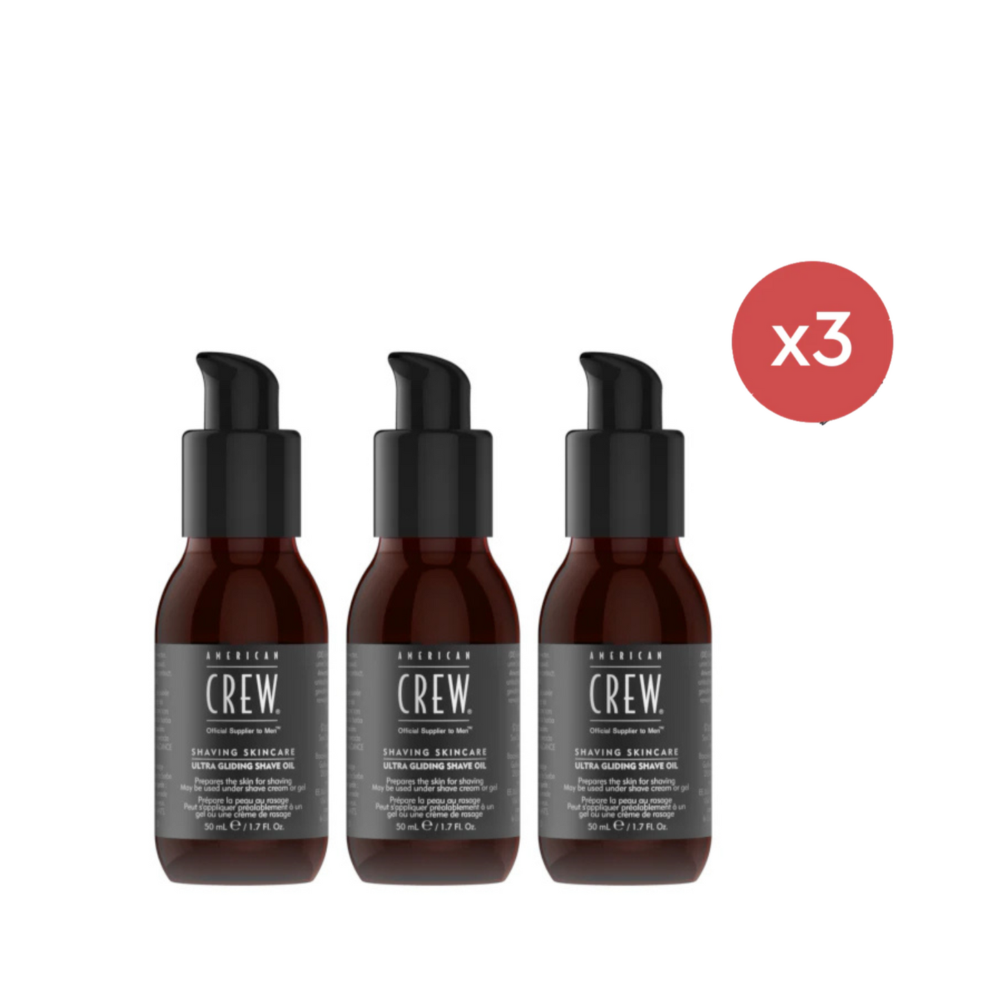 American Crew Ultra Gliding Shave Oil 50ml Trio