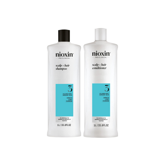 Nioxin PRO CLINICAL Scalp + Hair Thickening System 3 Shampoo & Conditioner 1000ml Duo