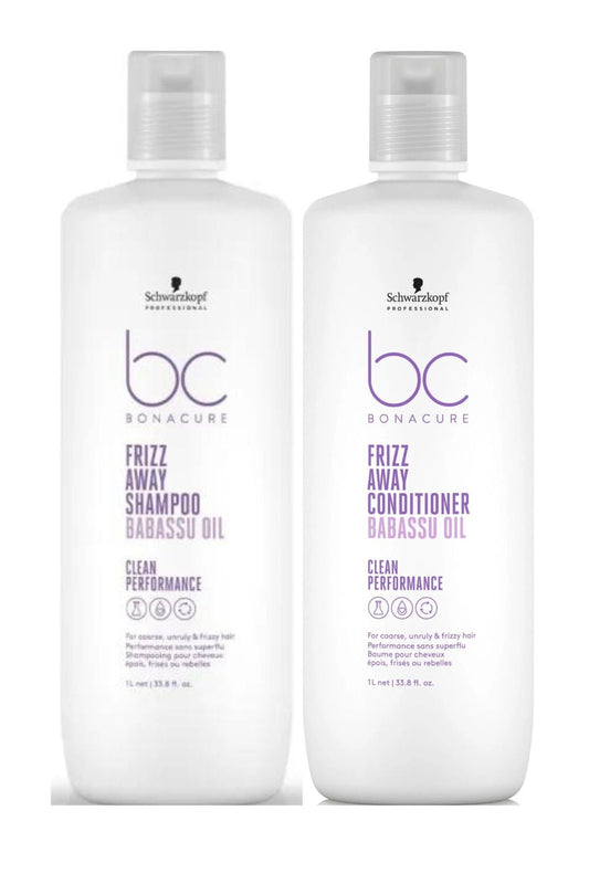 Schwarzkopf Professional Bc Bonacure Clean Performance Frizz-Away Shampoo  & Conditioner 1000ml Duo