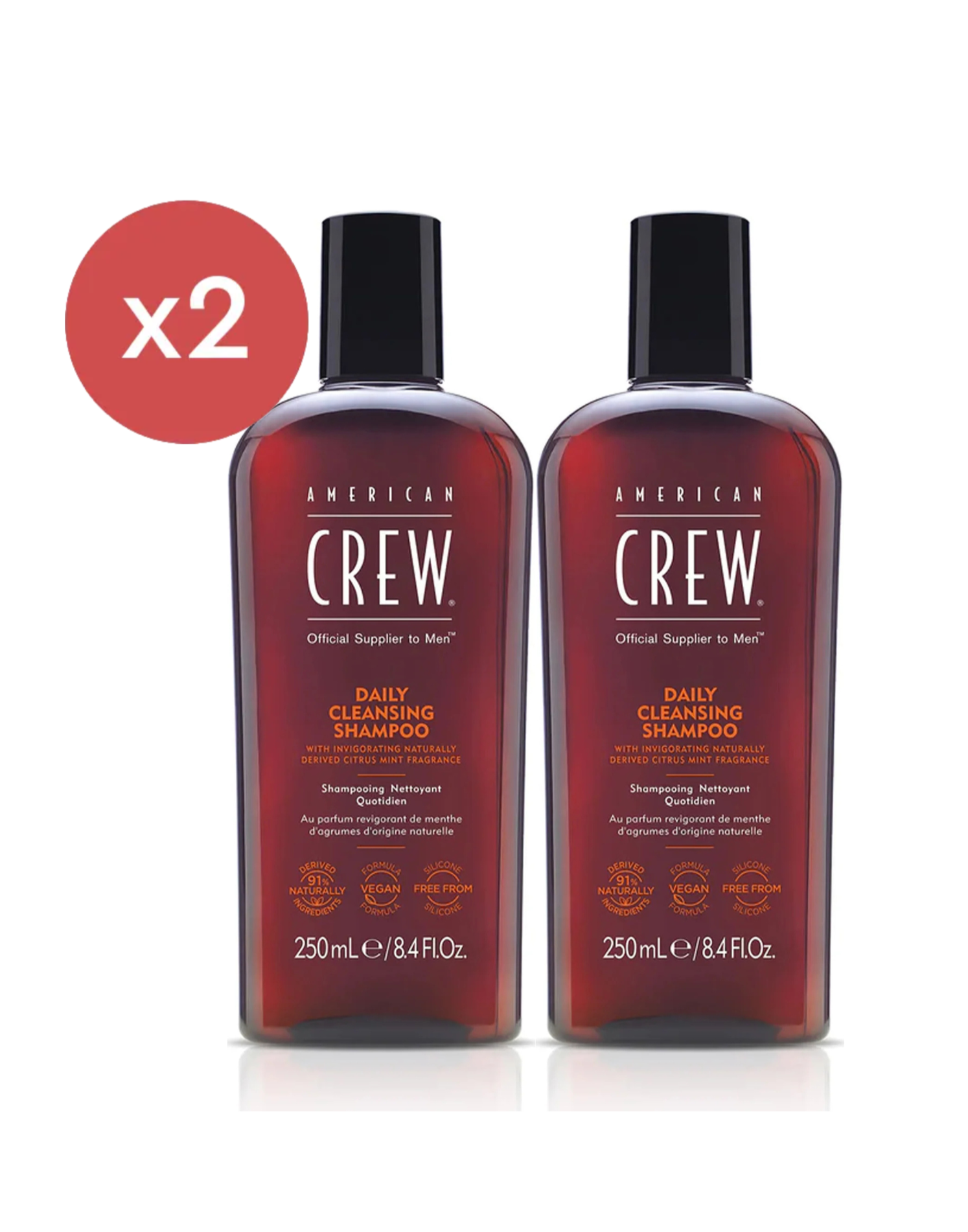 American Crew Daily Cleansing Shampoo 250ml Duo