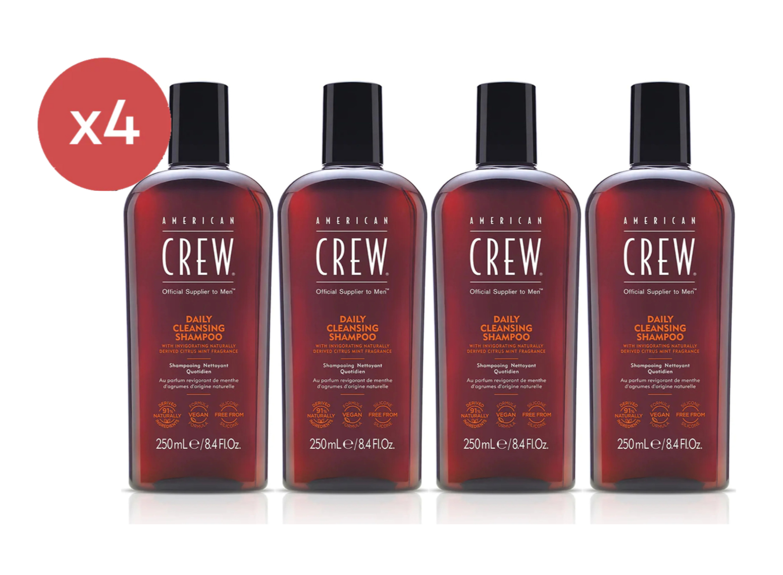 American Crew Daily Cleansing Shampoo 250ml Quad Pack