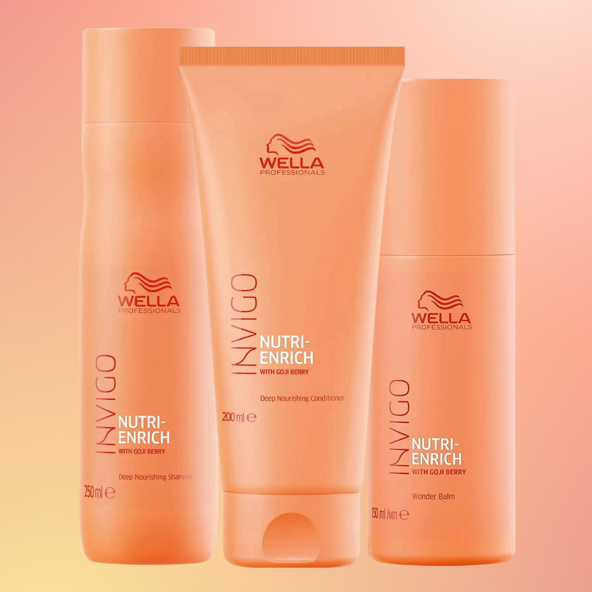 Wella Invigo Nutri-Enrich Deep Nourishing Shampoo 250ml, Conditioner 200ml & Wonder Balm 150ml Trio Pack