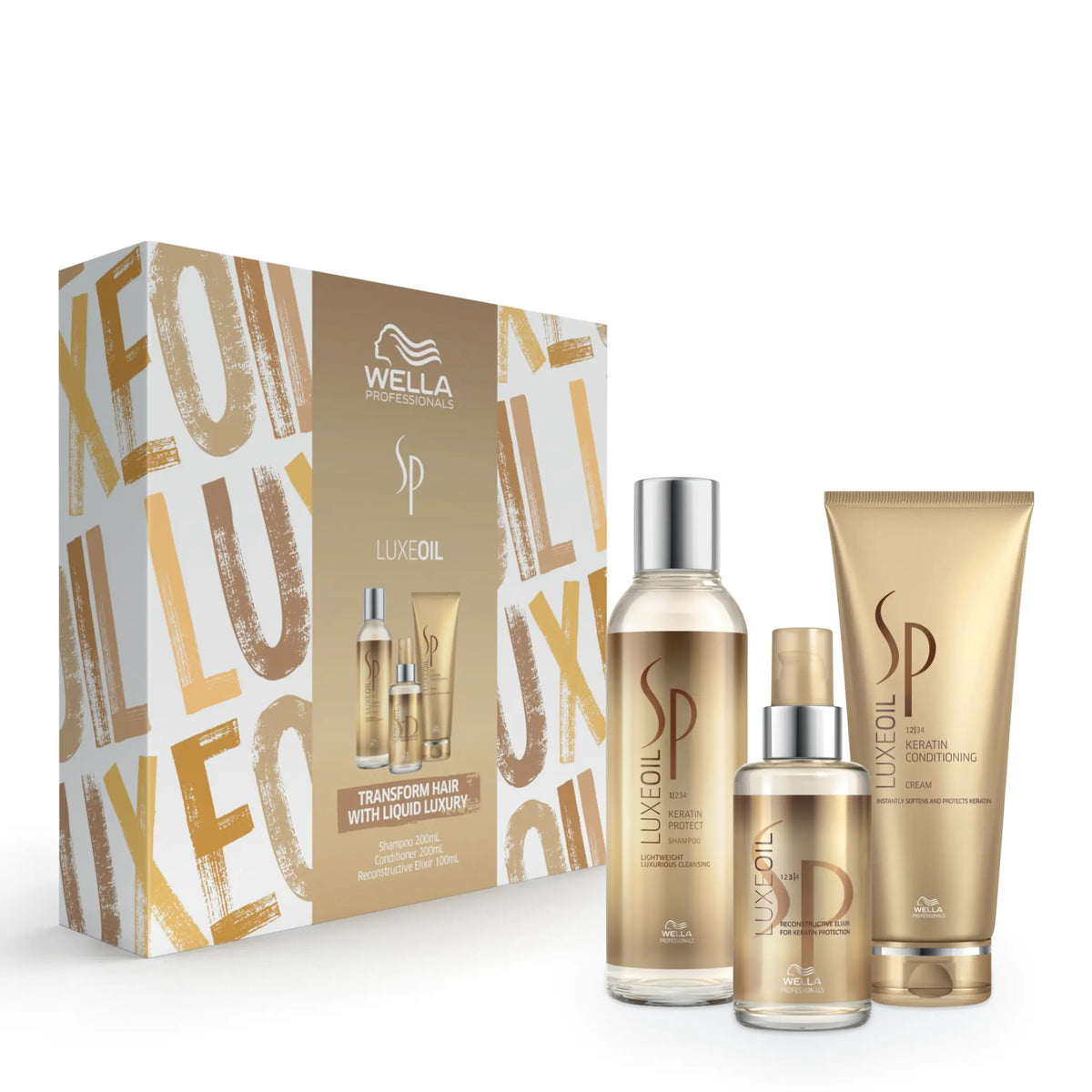 Wella SP LuxeOil Shampoo & Conditioner & Reconstructing Elixir Trio Gift Pack NEW