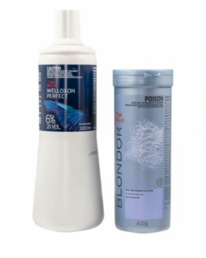 Wella Blondor Lightening Powder (400g) And 6% Developer
