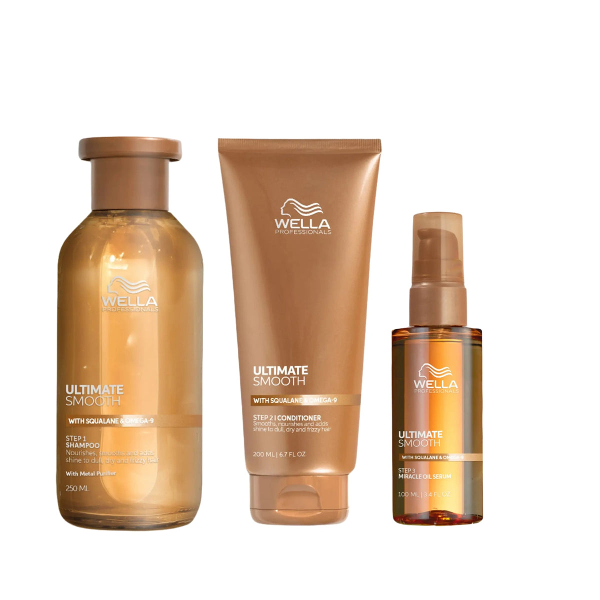 Wella Professionals Ultimate Smooth Shampoo, Conditioner & Serum Trio