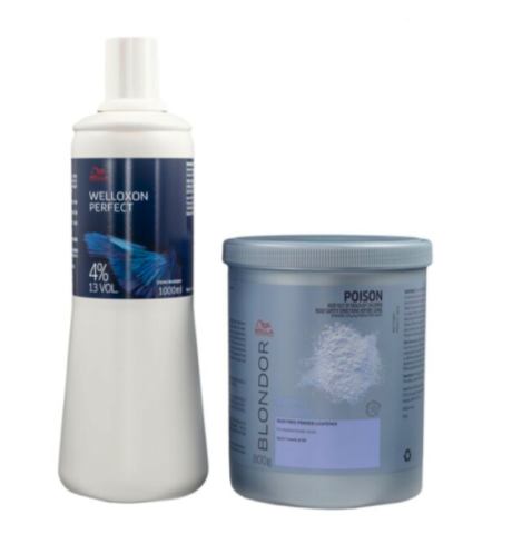 Wella Blondor Lightening Powder (800g) And 4% Developer