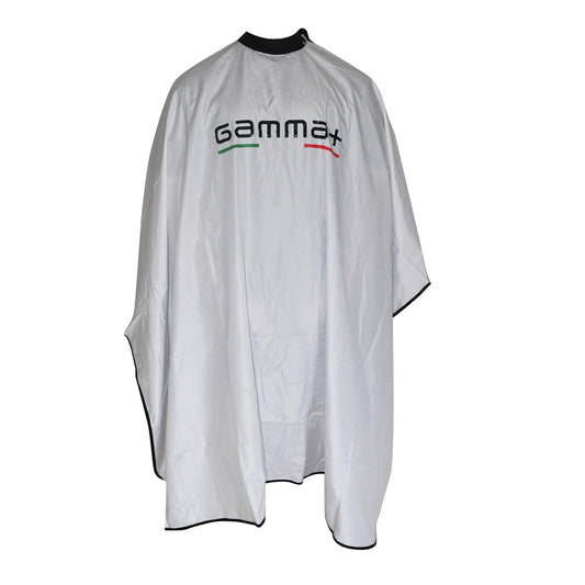 Gamma+ Barber Cape with Silicone Collar (White)