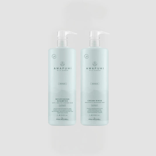 Paul Mitchell AWAPUHI Wild Ginger Nourishing Shampoo & Cream Rise Conditioner Duo 1000ml