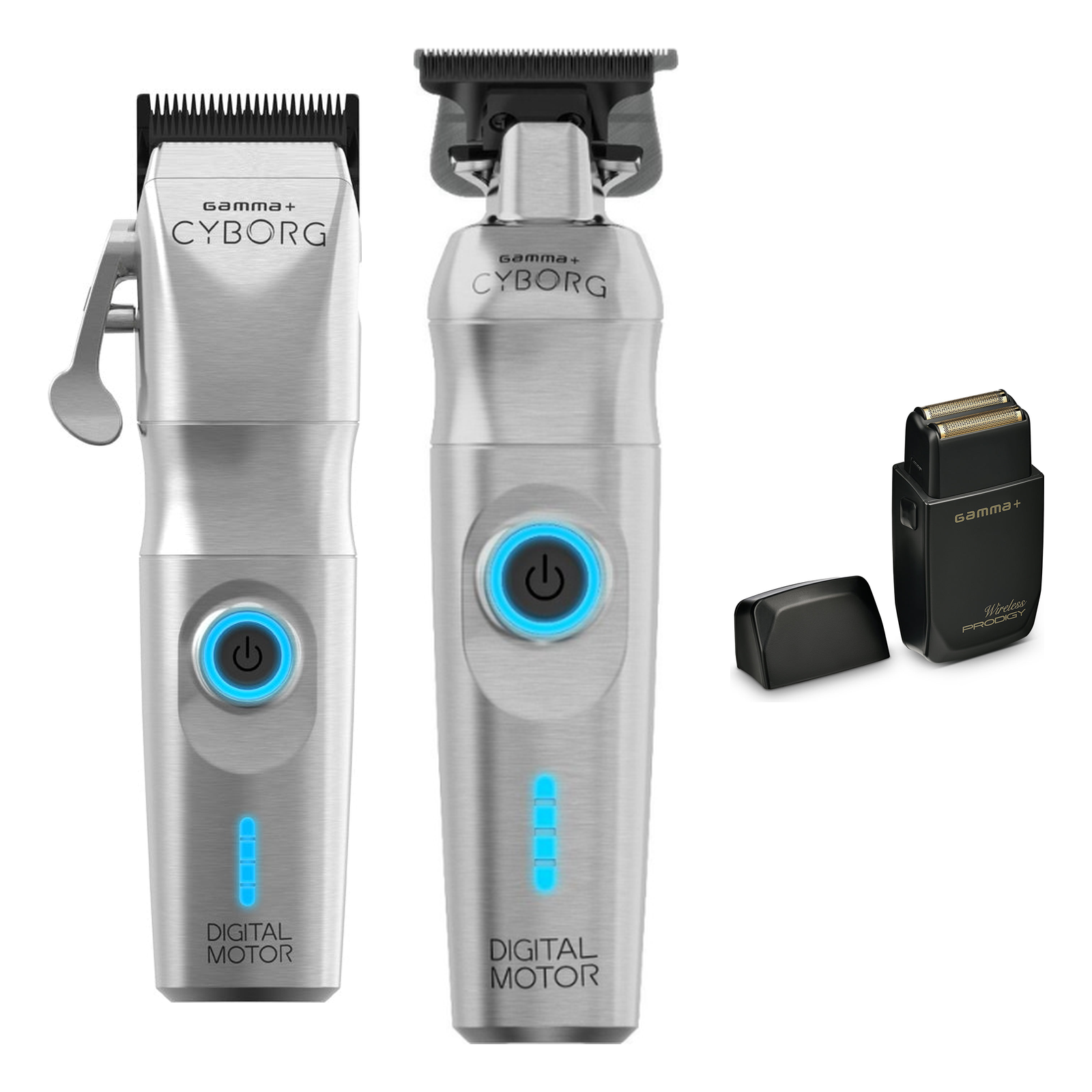 Gamma+ Cyborg Trio — clipper, trimmer and Prodigy shaver