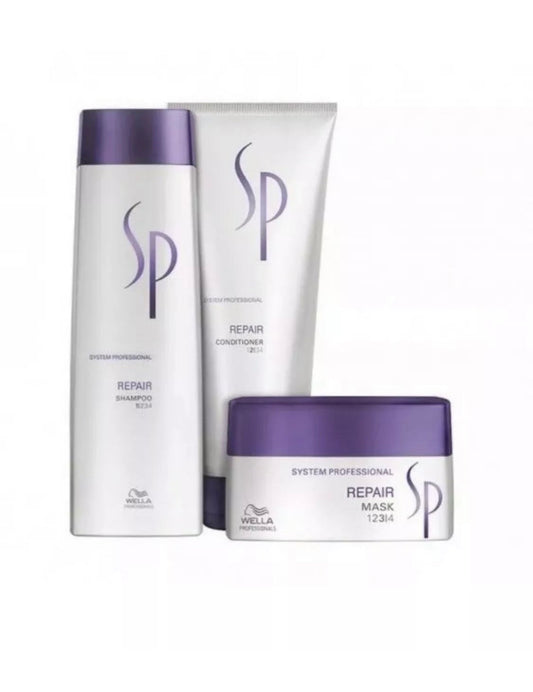 Wella SP Repair Shampoo 250ml, Conditioner 200ml & Mask 200ml Trio