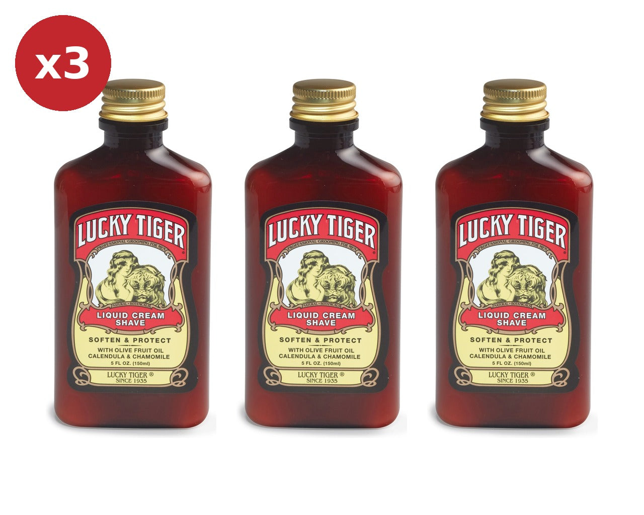 Lucky Tiger Liquid Cream Shave Trio