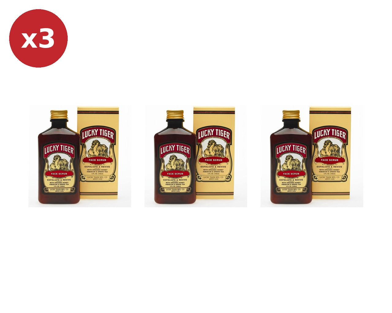 Lucky Tiger Face Scrub Trio